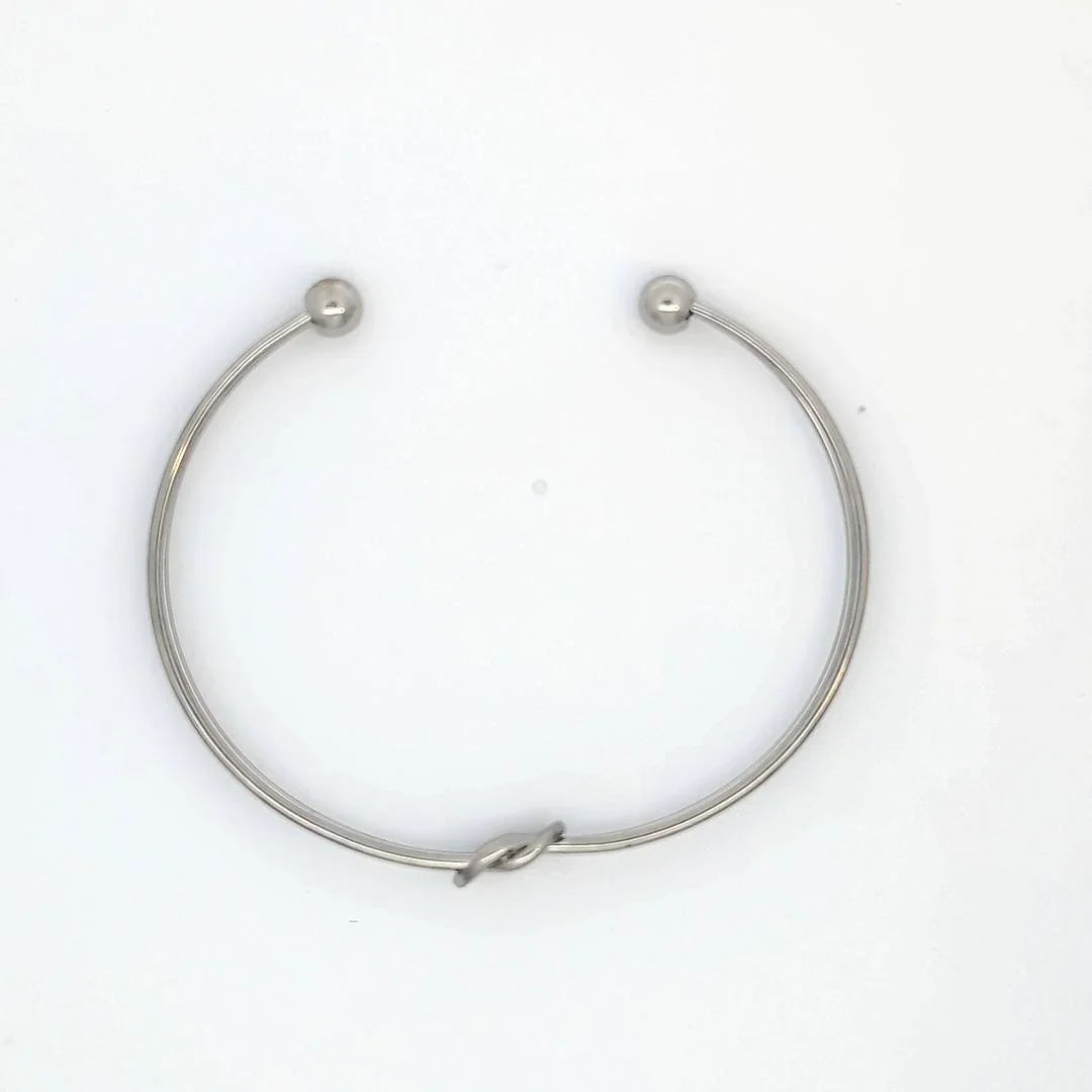 Bangle zilveren draad met platte knoop - Casa Jadel