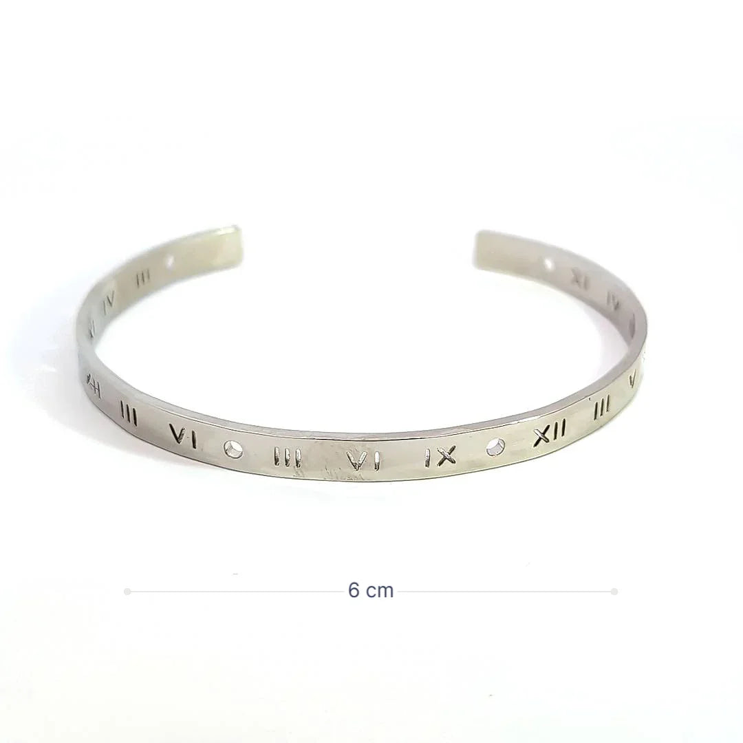 Bangle zilveren armband met Romeinse cijfers - Casa Jadel