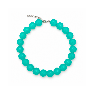 Turquoise grote kralenketting Neon