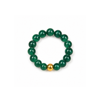 Groene Jade natuursteen kleine kralenring Saar