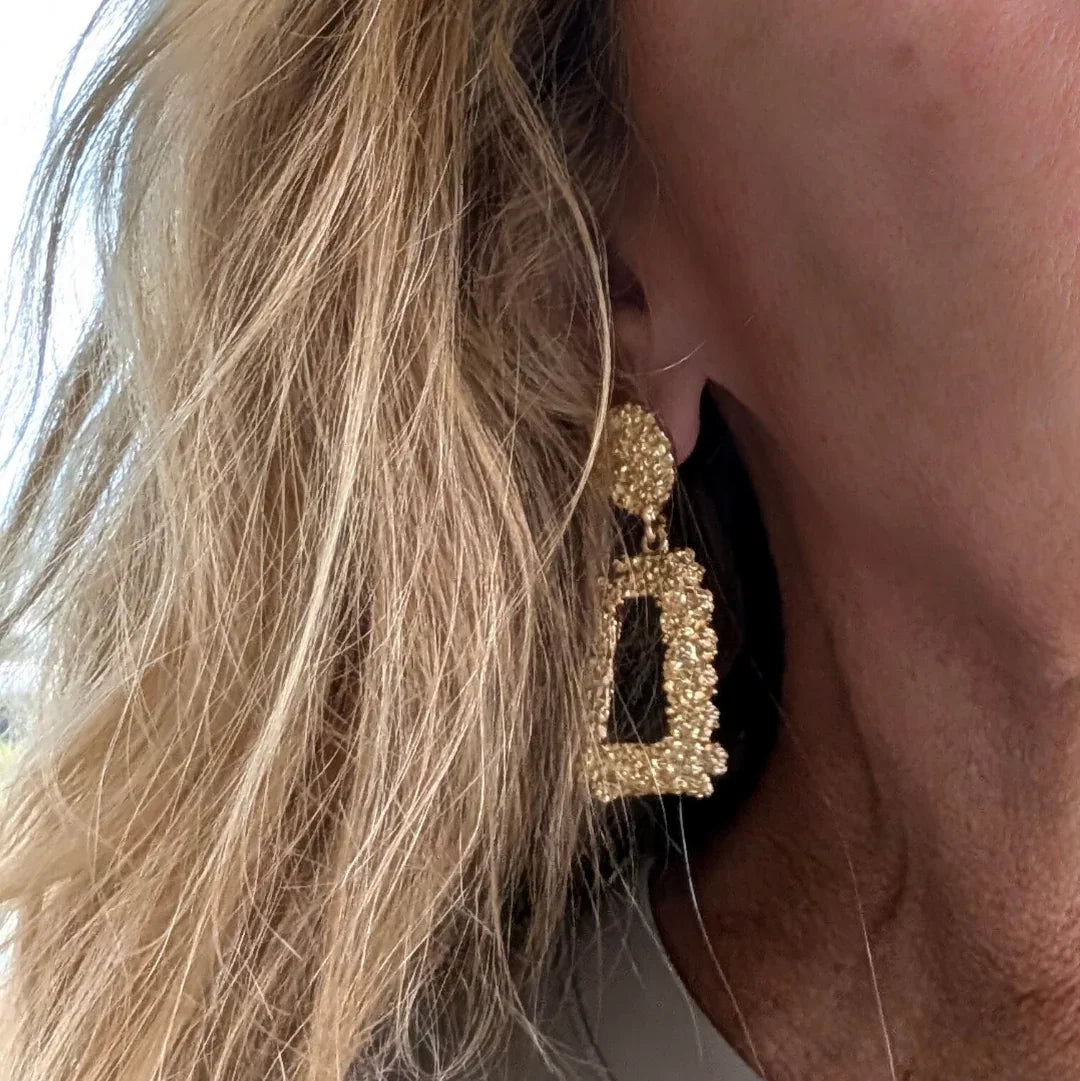 Vintage gouden asymmetrische oorknopjes - Casa Jadel