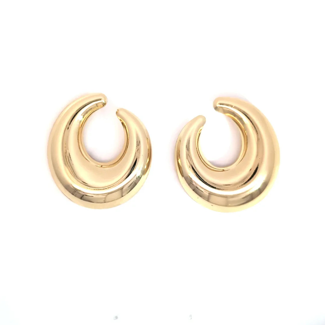 Gouden oorknopjes statement half open - Casa Jadel