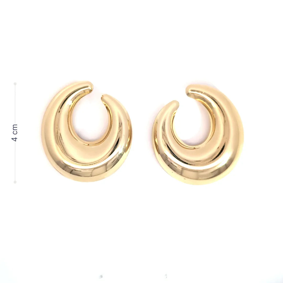 Gouden oorknopjes statement half open - Casa Jadel