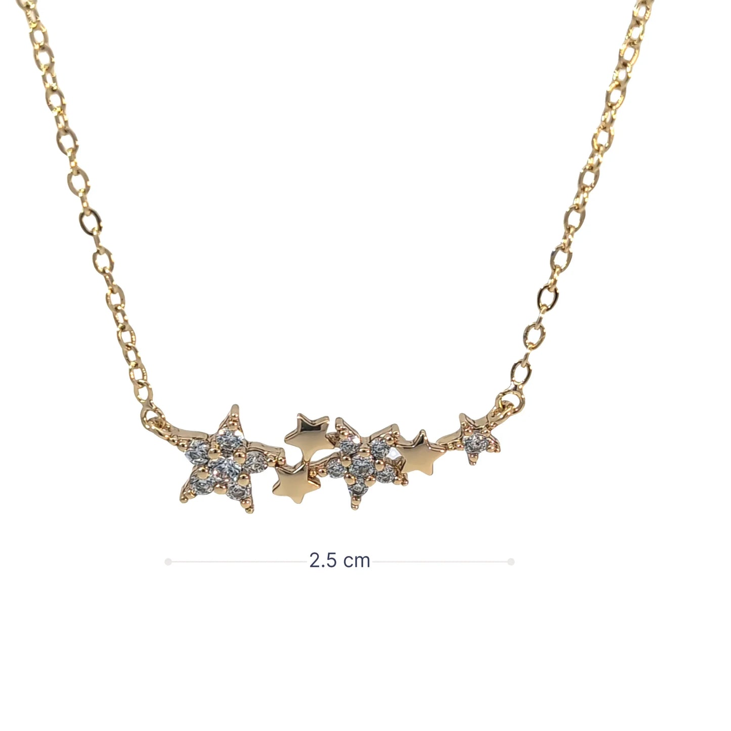 Gouden ketting met 6 sterretjes en strass - Casa Jadel