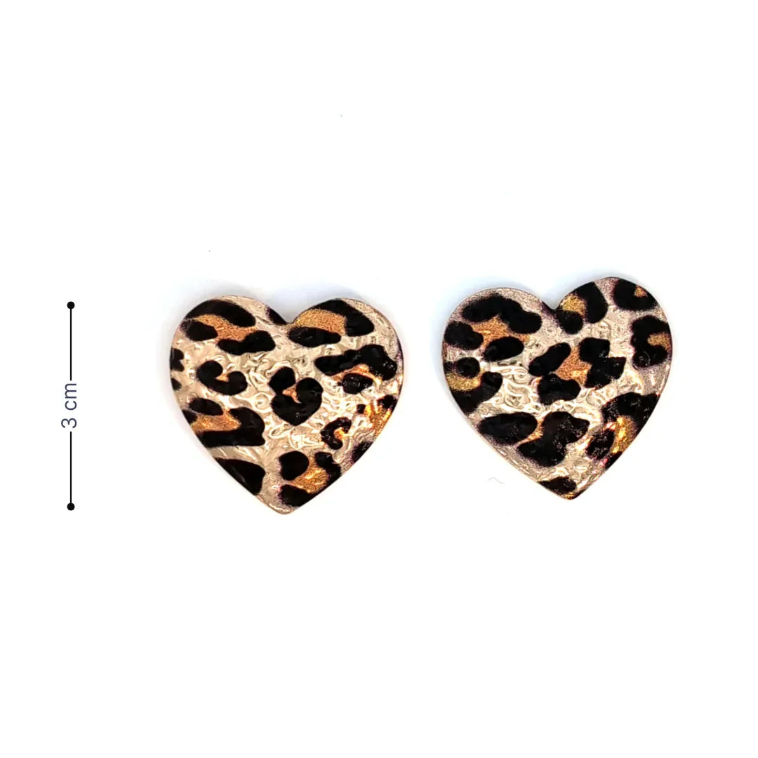Oorknopjes hartjes panterprint