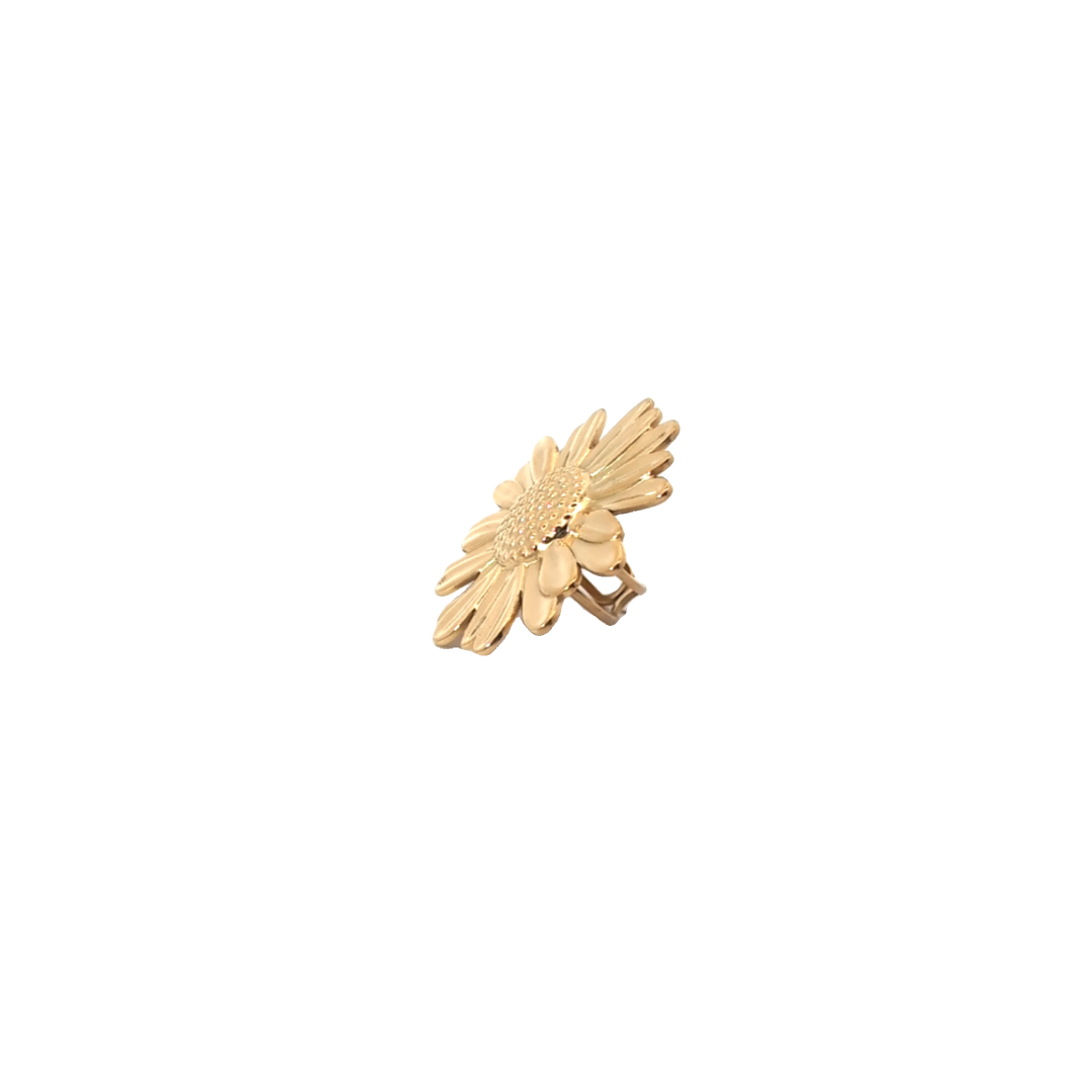 Verstelbare goudkleurig ring met statement bloem
