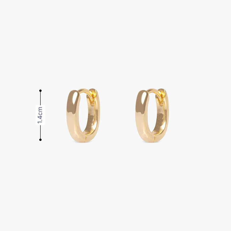 Gouden langwerpig ovale oorring basic - S