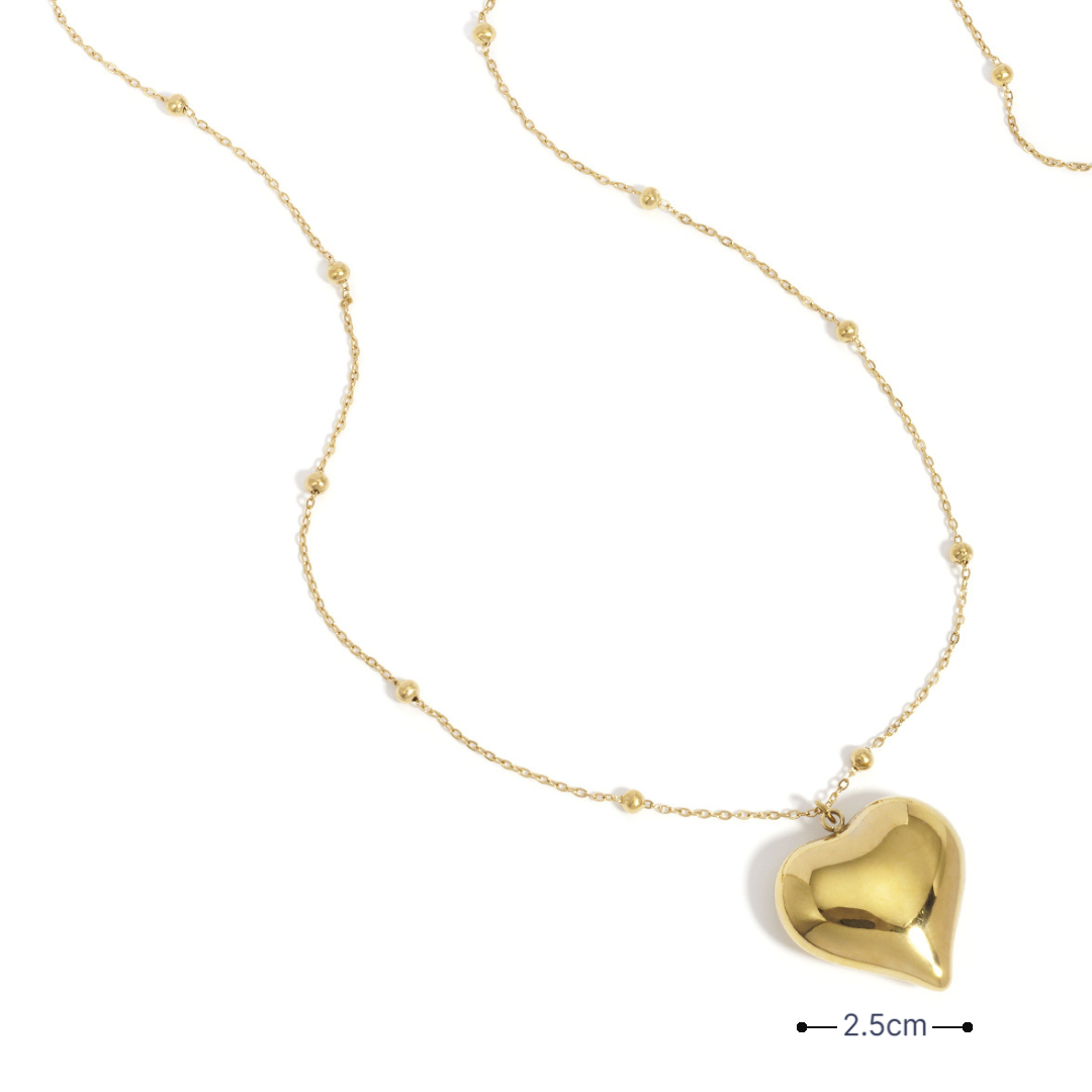 Lange gouden ketting met hartje