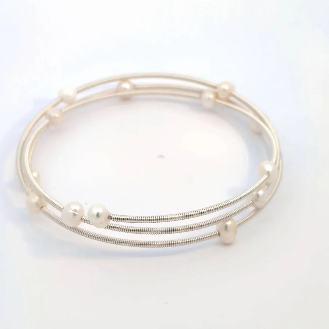 Memory zilveren armband met parel kralen - Casa Jadel