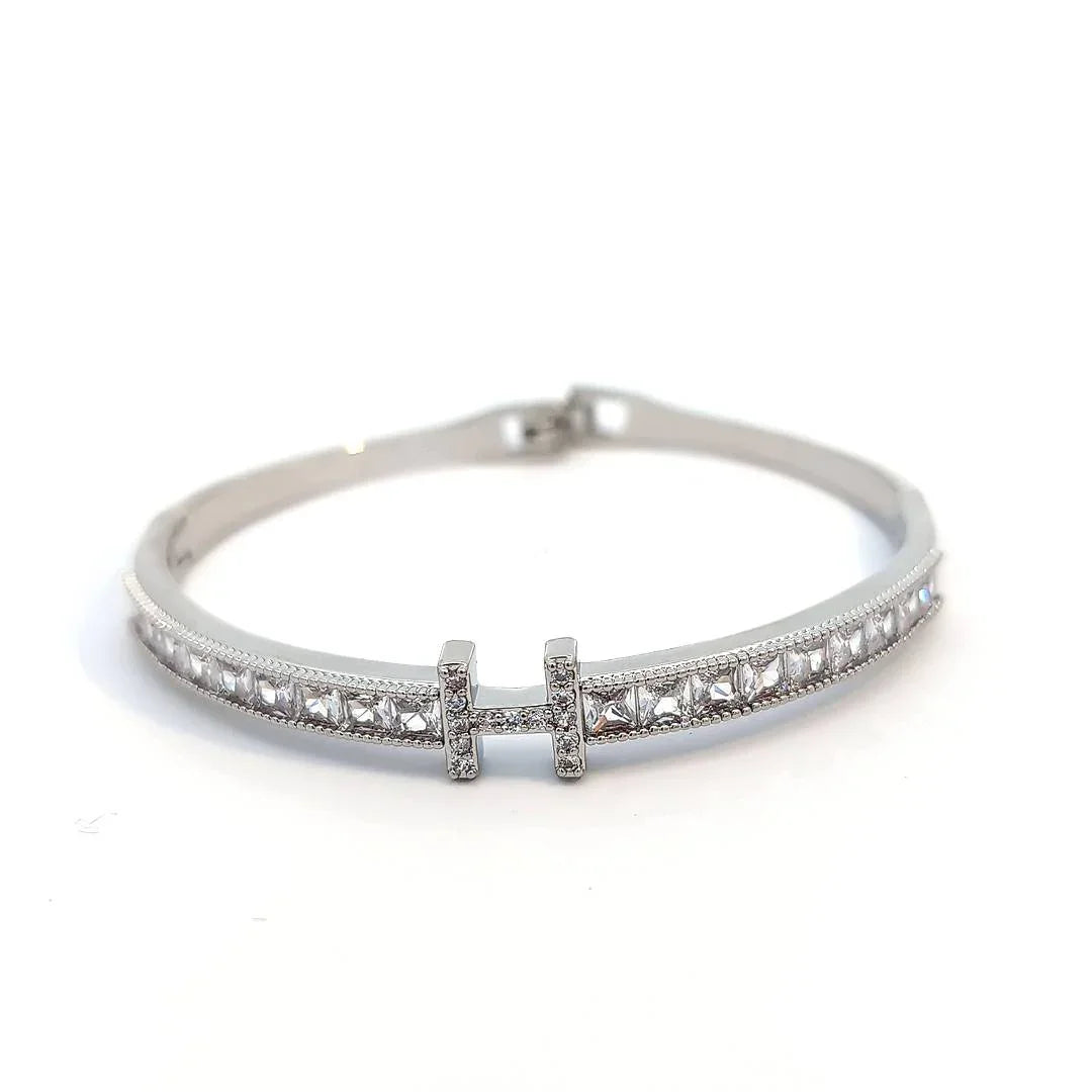 Bangle zilver met kristallen - Casa Jadel