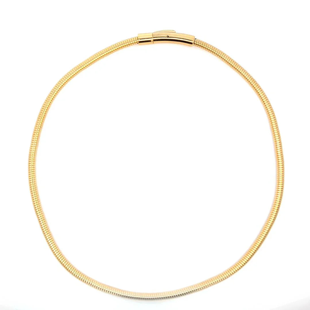 Choker gouden ketting met geribbelde structuur - Casa Jadel