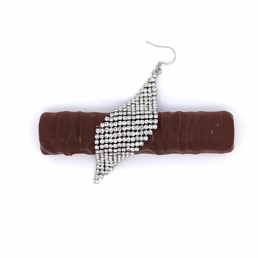 Oorhangers zilver met een strass matje - Casa Jadel