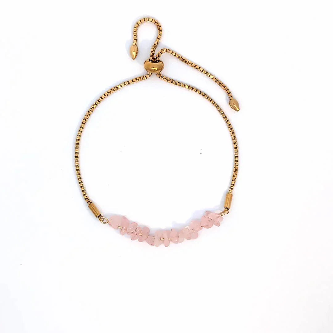 Verstelbare armband met roze steentjes - Casa Jadel