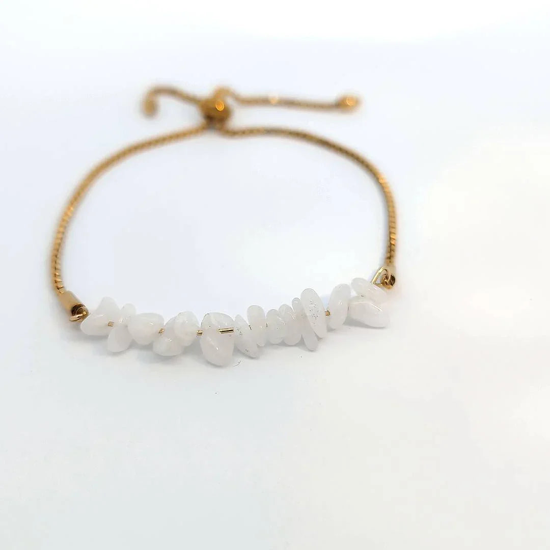 Verstelbare armband met witte steentjes - Casa Jadel