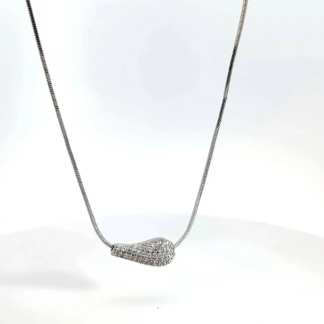 Ketting zilver met druppel bedel met 2 verschillende kanten - Casa Jadel