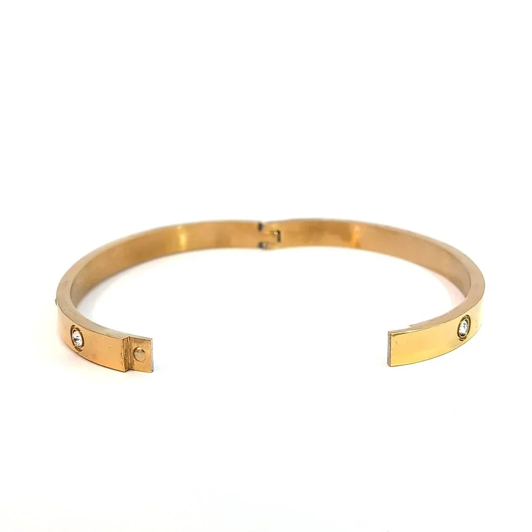 Bangle gouden armband met 10 kristallen rondom - Casa Jadel