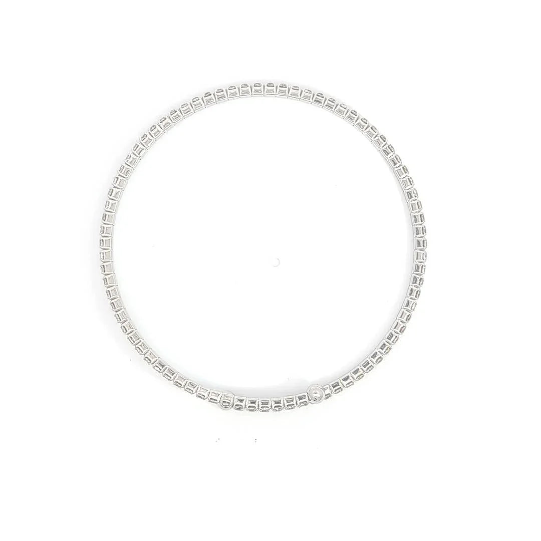 Dunne bangle armband met strass rondom - Casa Jadel