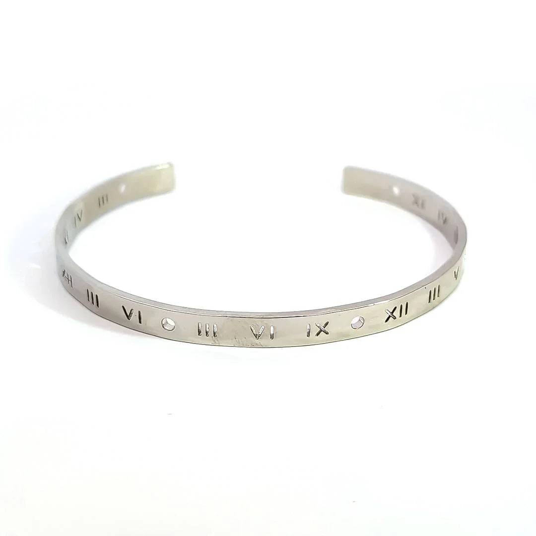 Bangle zilveren armband met Romeinse cijfers - Casa Jadel