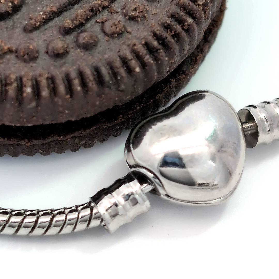 Slangenschakel armband met hartje sluiting - Casa Jadel