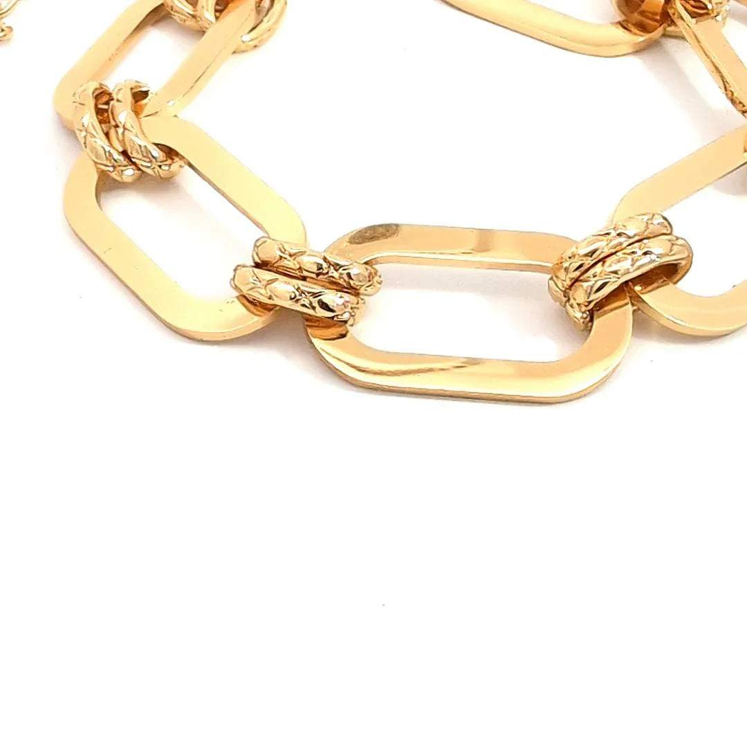 Grote platte gouden schakelarmband - Casa Jadel
