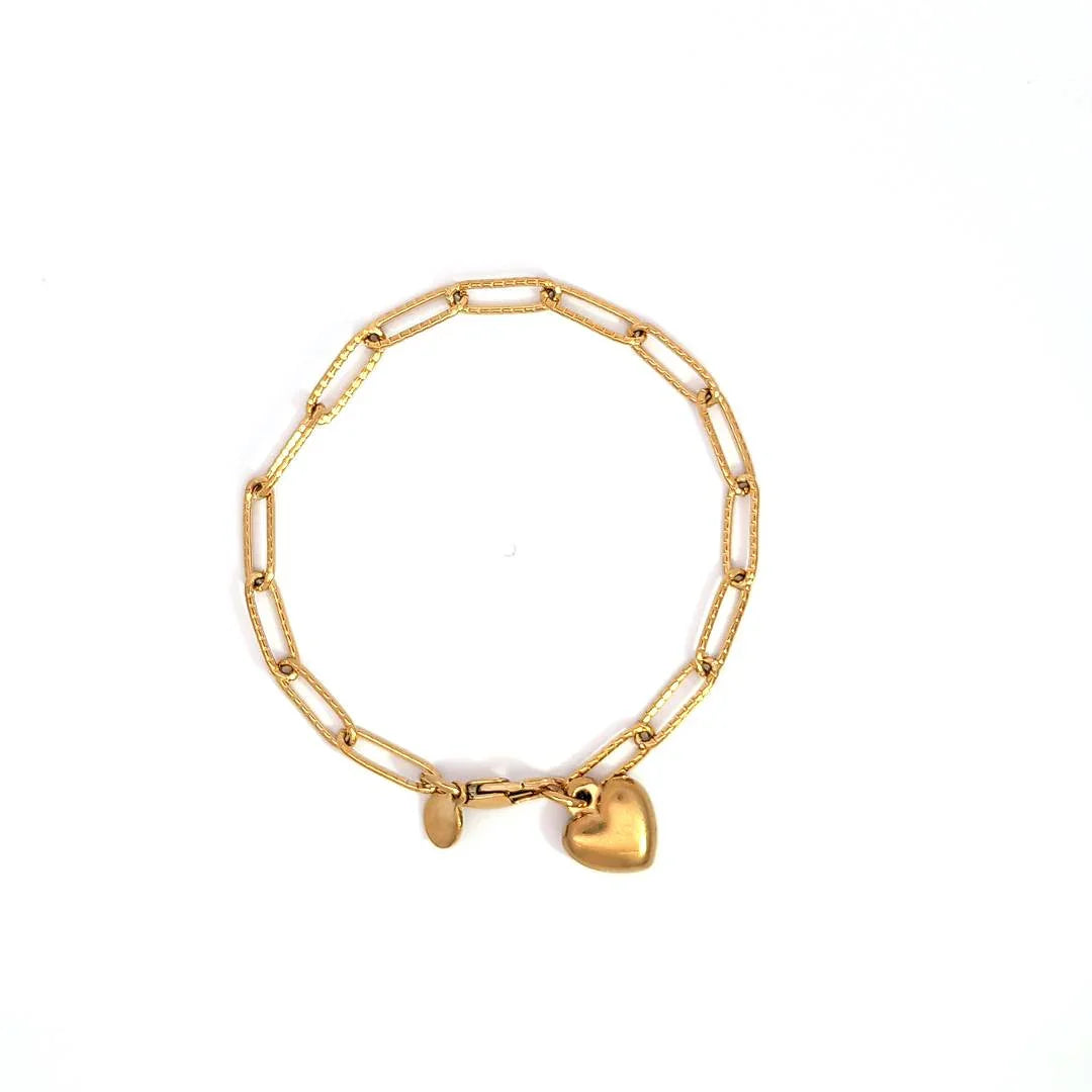 Gouden schakelarmband met hartje bedel - Casa Jadel