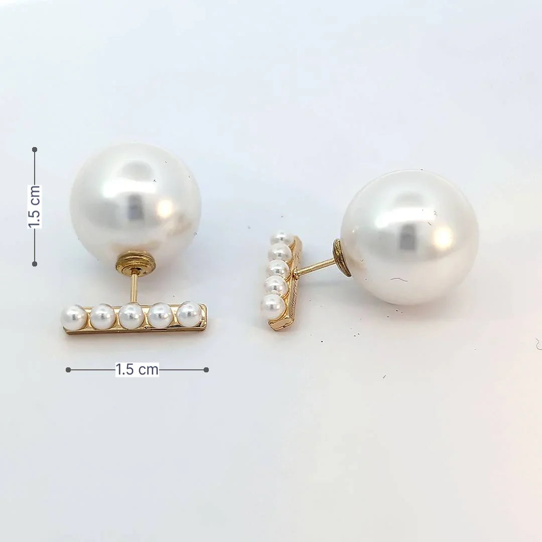 Oorknopjes grote parel en enkele kleine - Casa Jadel