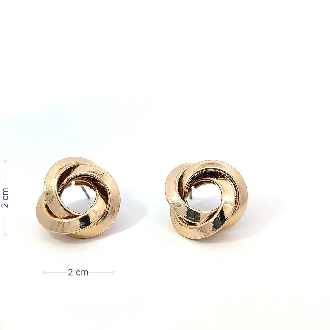 Oorknopjes 3 hoekige gedraaide goud 14K ringen - Casa Jadel