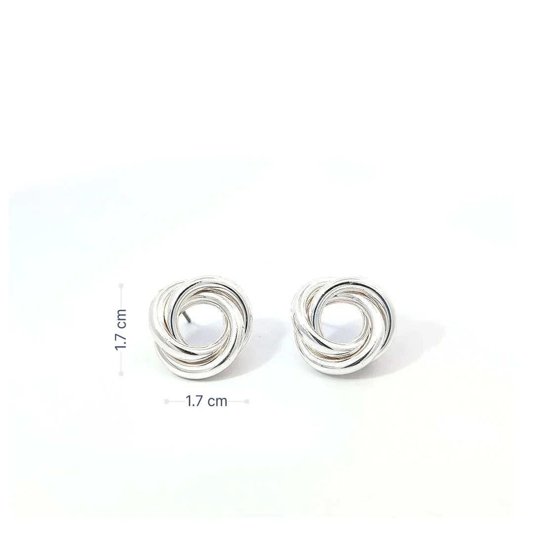 Oorknopjes zilver 3 rond gedraaide ringen - Casa Jadel