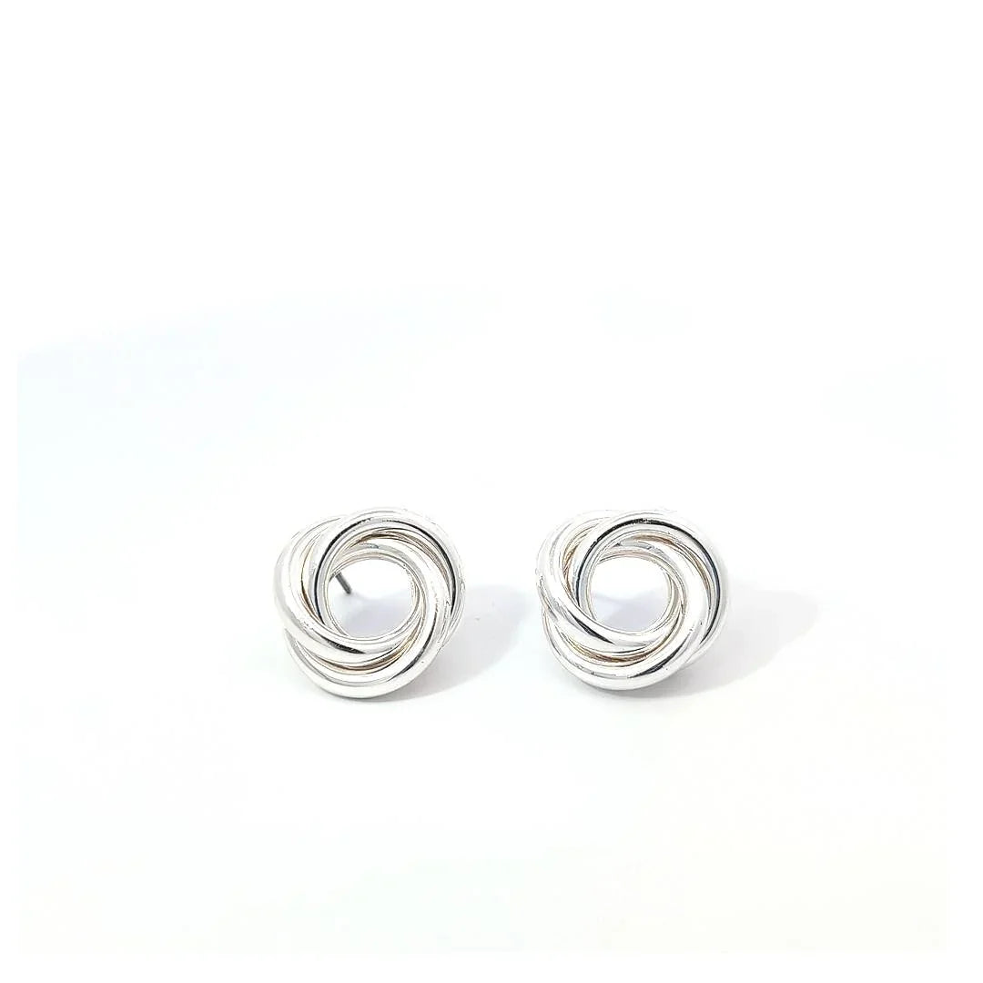 Oorknopjes zilver 3 rond gedraaide ringen - Casa Jadel