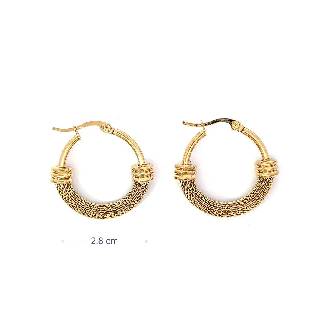 Oorringen goud met geweven bottom - Casa Jadel
