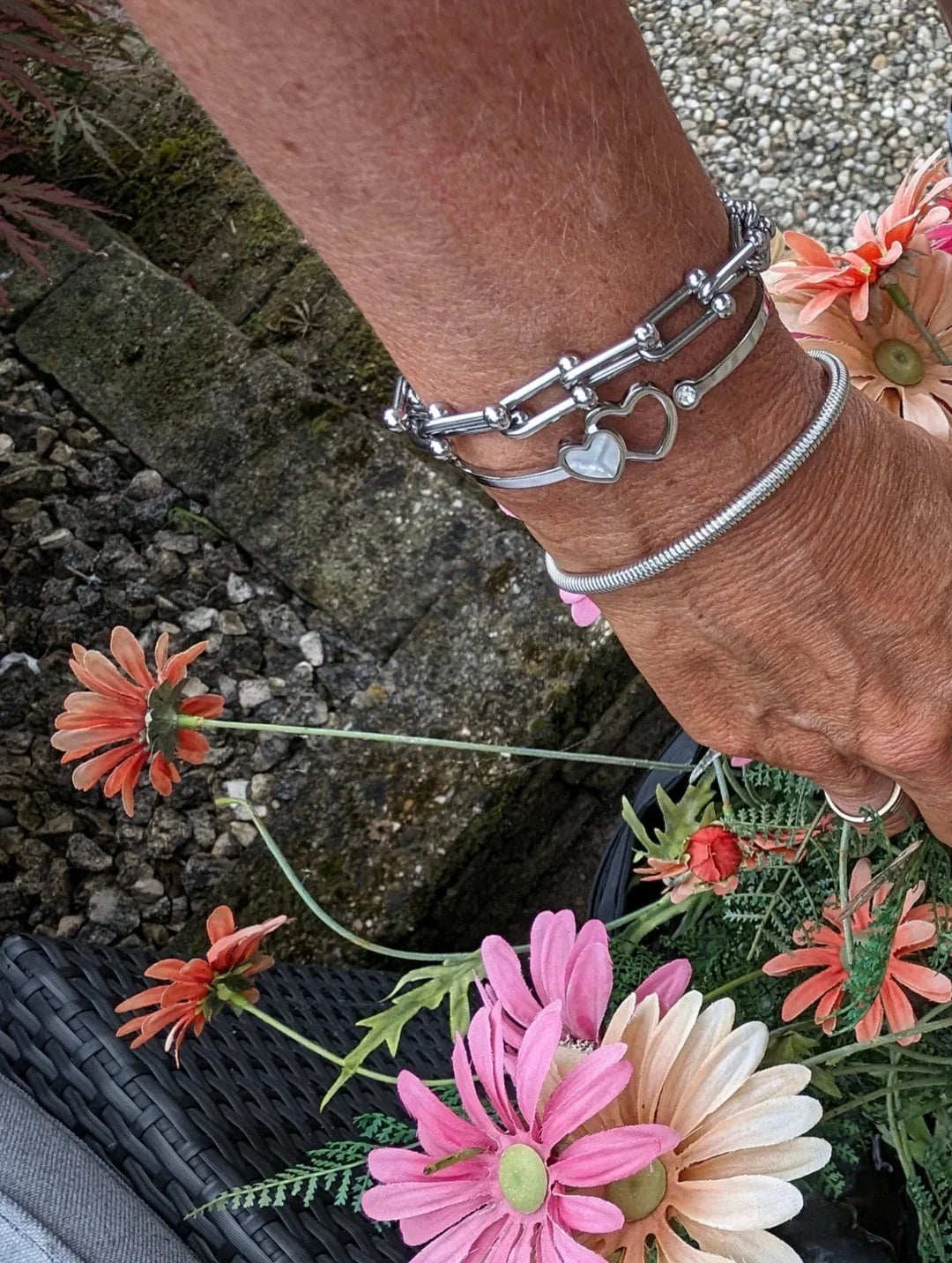 Slangen zilver schakelarmband - Casa Jadel