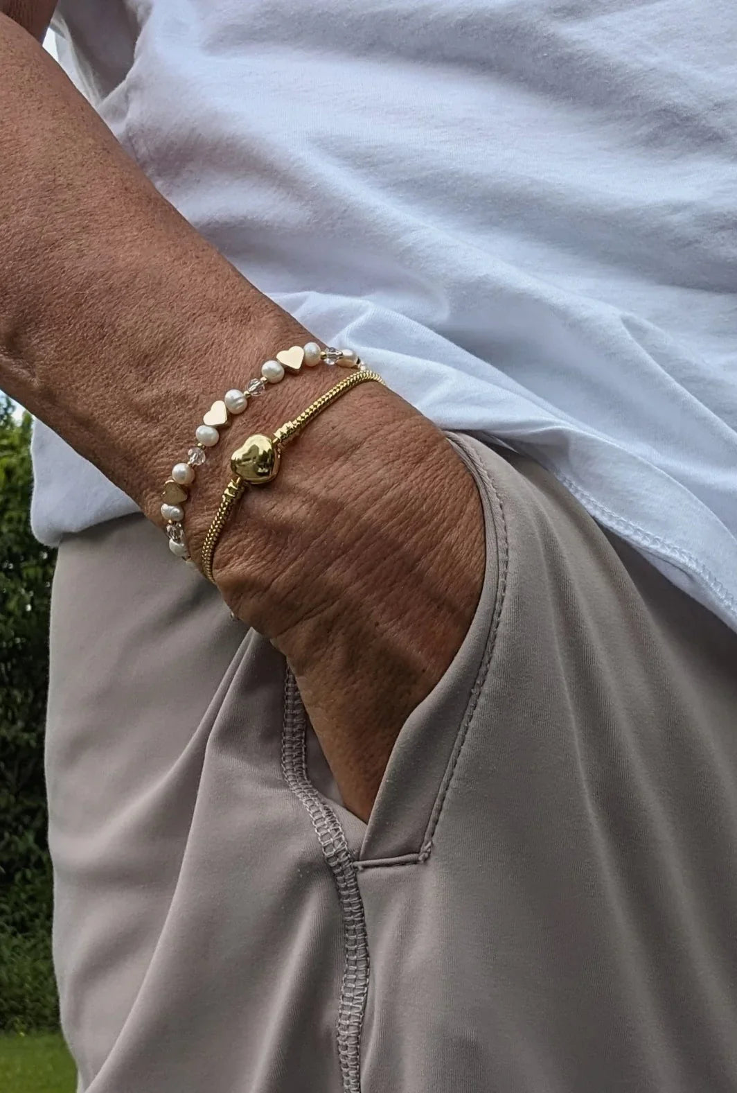 Slangenschakel armband met hartje sluiting - Casa Jadel