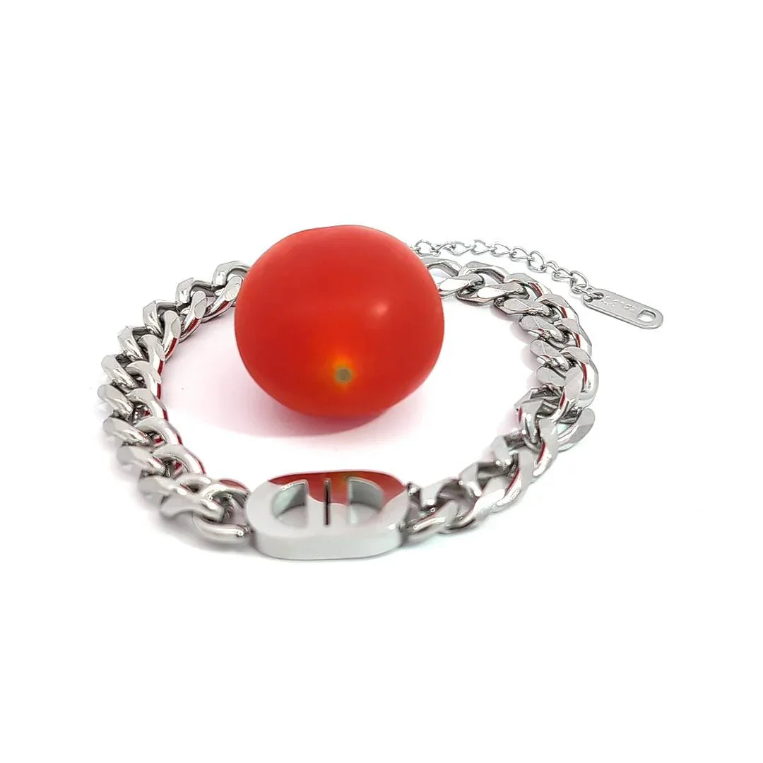 Grove zilveren schakelarmband met centerpiece - Casa Jadel