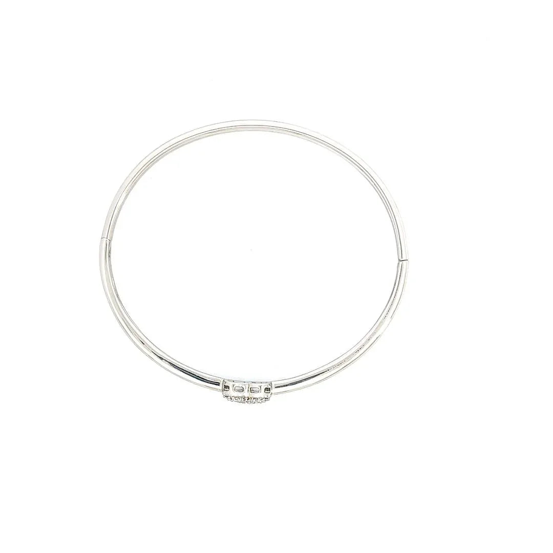 Zilveren armband bangle met strass hartje - Casa Jadel