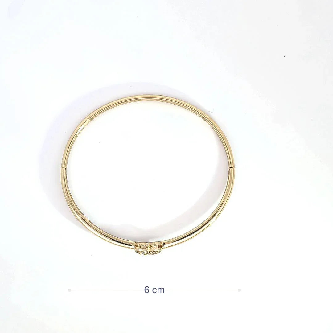 Gouden armband bangle met strass hartje - Casa Jadel