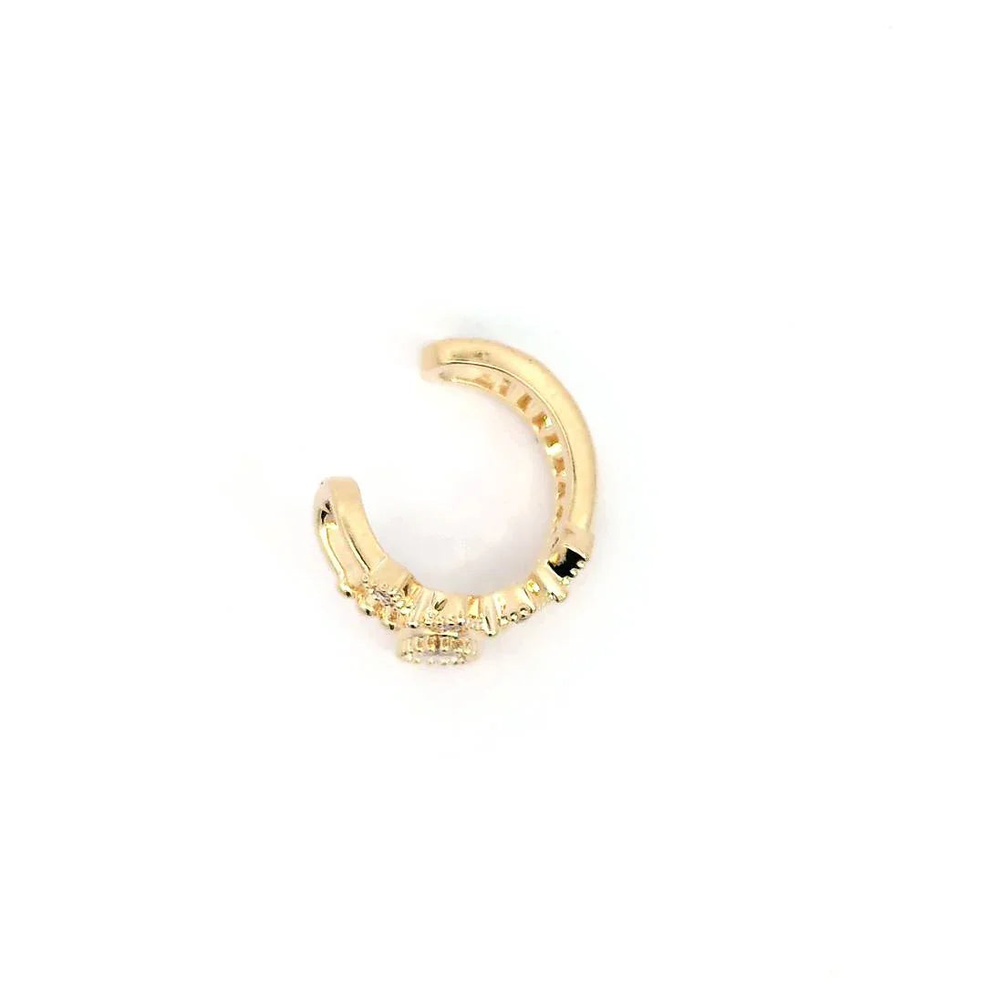 Ear cuff goudkleurig dubbel met diamantjes - Casa Jadel