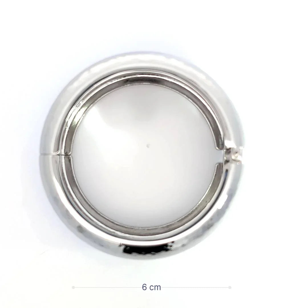 Zilveren armband breed hammered bangle - Casa Jadel