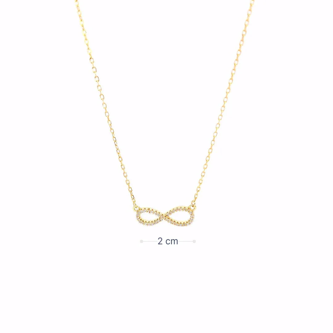 Ketting goudkleurig oneindig hanger afgezet met strass - Casa Jadel
