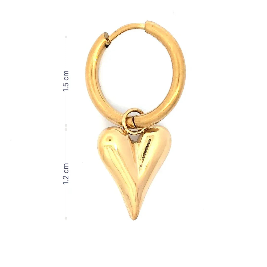 Oorringetjes met een hartjes bedel - Casa Jadel