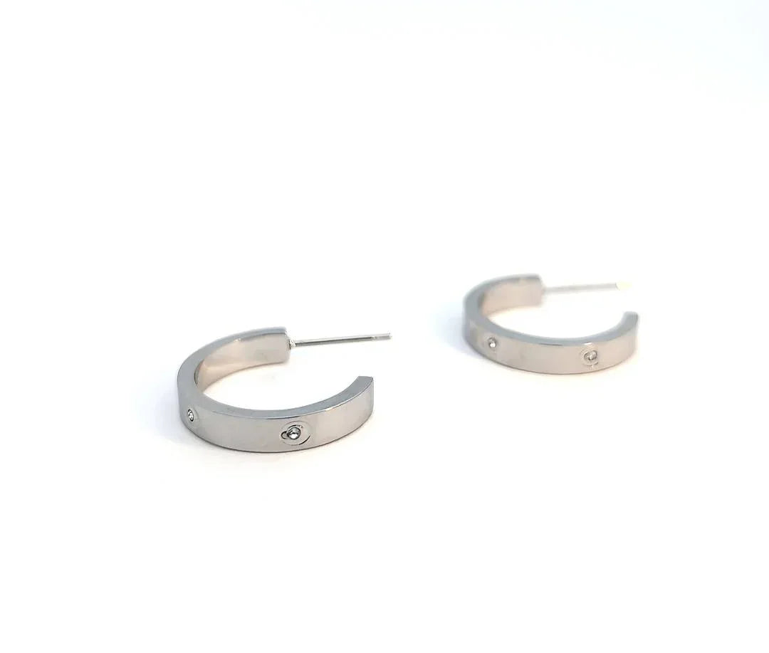 Oorbellen zilver met 3 zirkonen - Casa Jadel