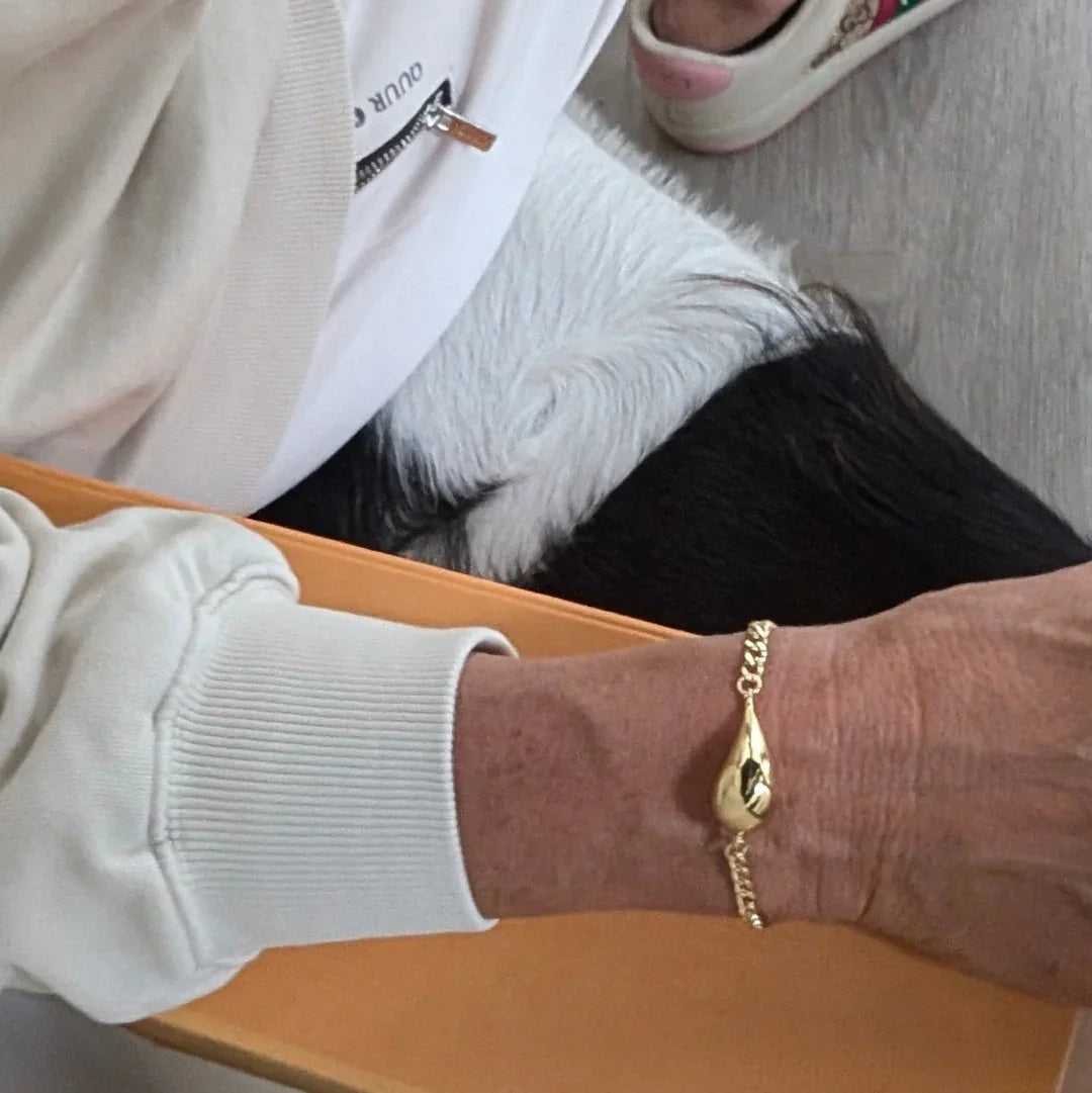 Gouden armband goud met druppel bedel - Casa Jadel