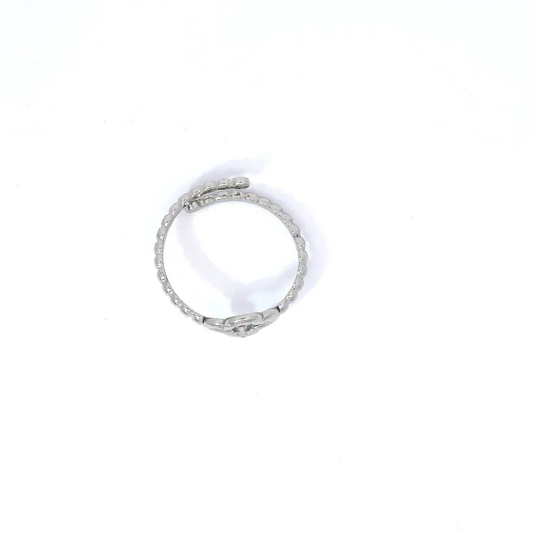 Verstelbare ring zilver met open clover - Casa Jadel