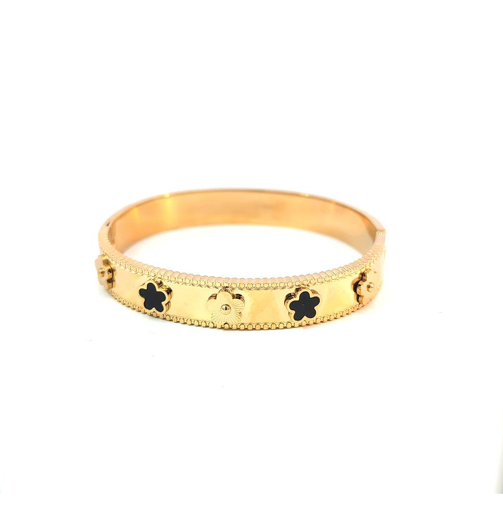 Bloemetjes Armband Zwart