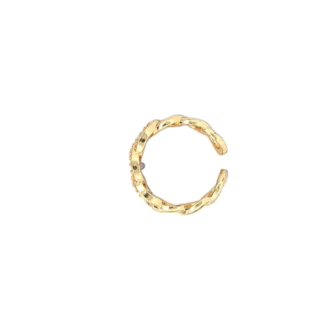 Verstelbare gouden ring met strass afgezet cirkels - Casa Jadel