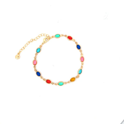 Gouden multicolor schakel armband