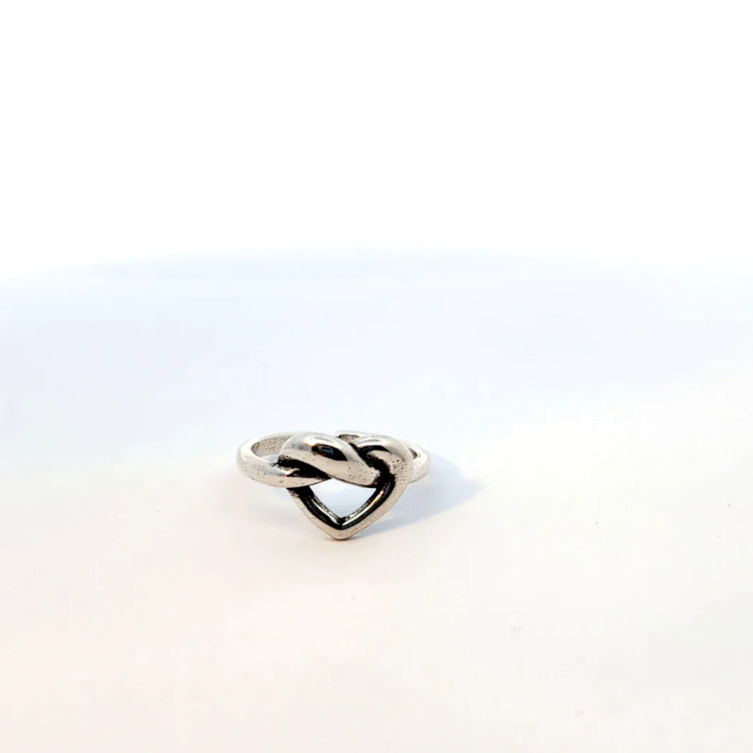 Verstelbare zilveren vintage hartjes ring - Casa Jadel