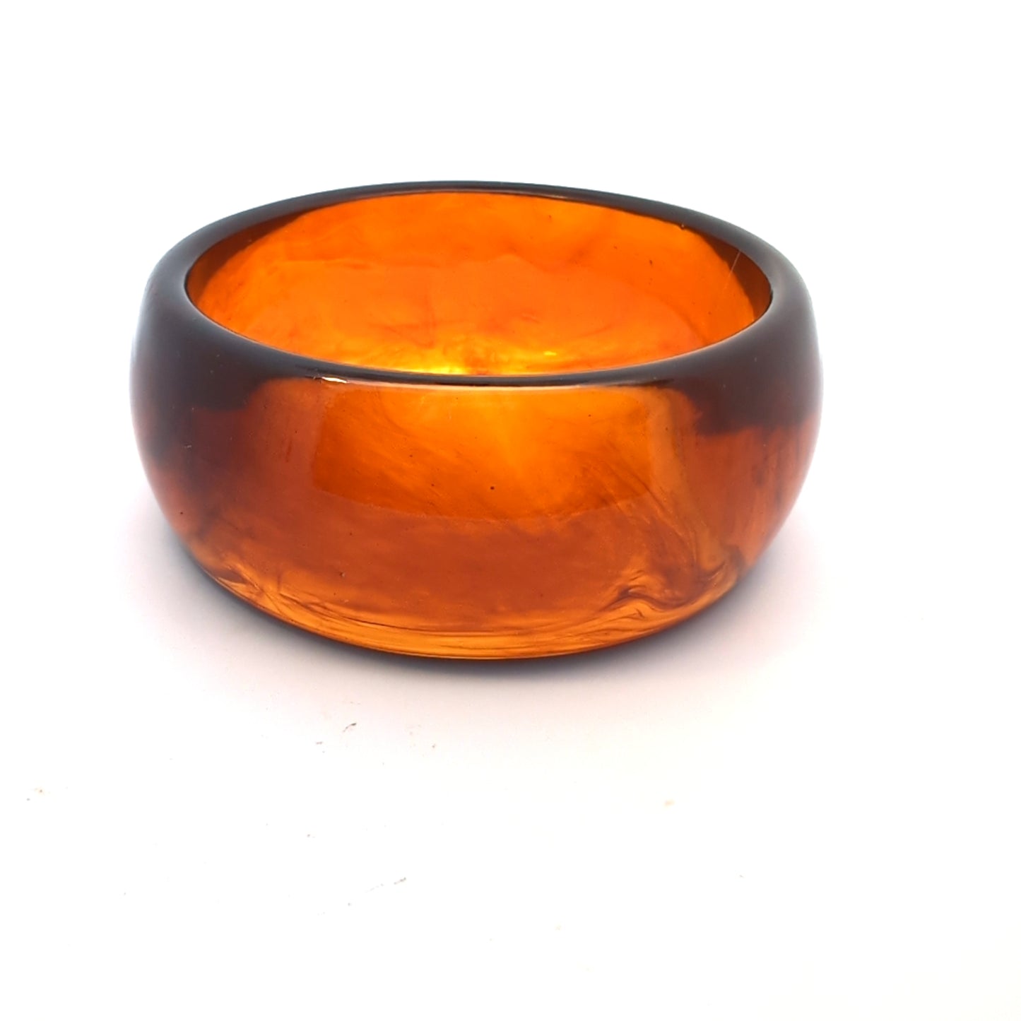 Brede bruine gemarmerde bangle armband