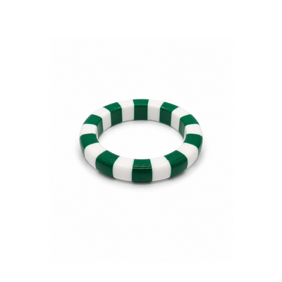 Groen-witte gestreepte bangle armband Candy
