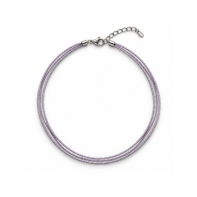 Paarse metallic rope ketting trio