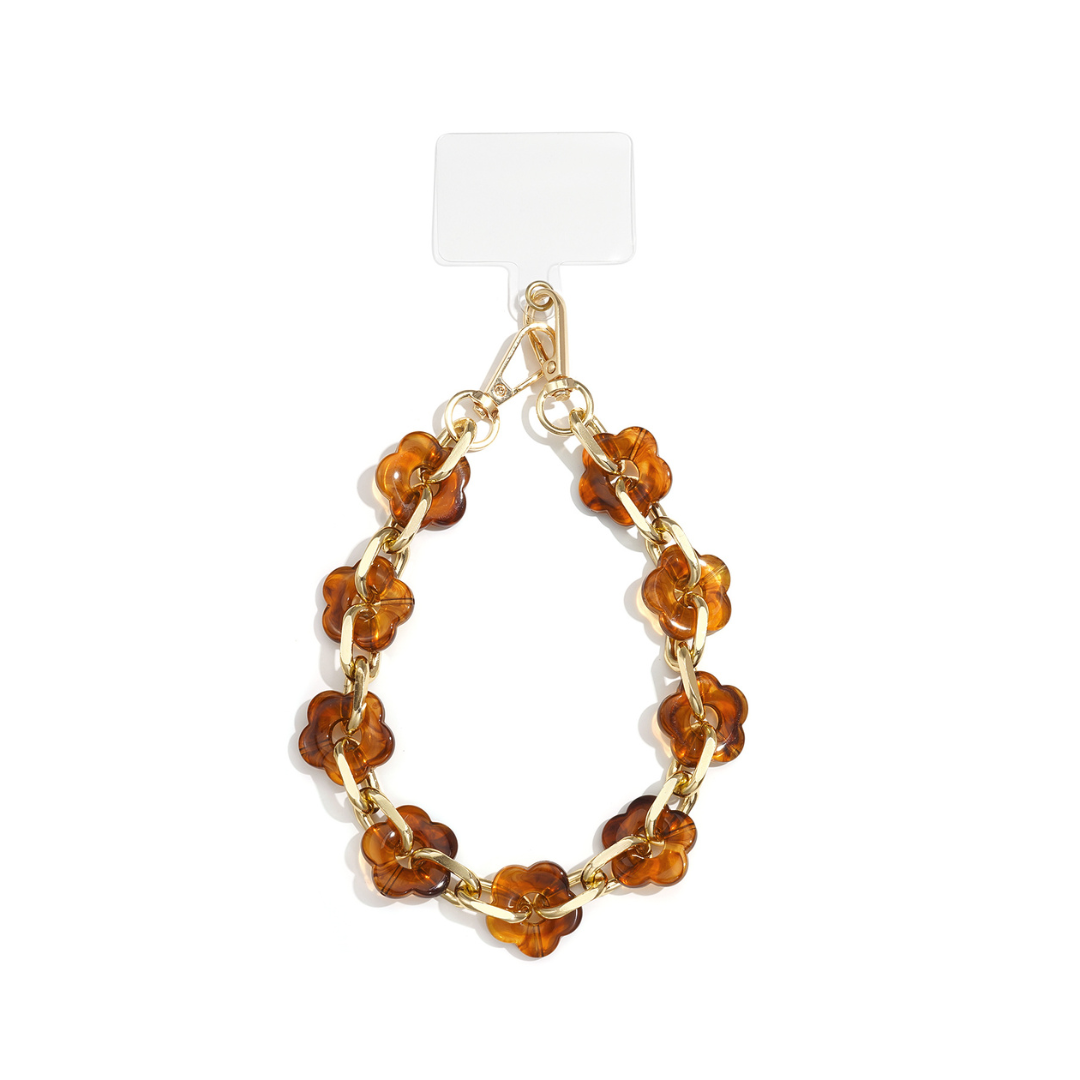 Amber telefoonkoord gemarmerde bloem